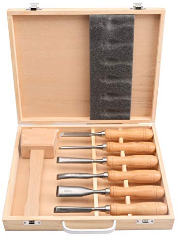 7 Teile/Satz Professionelle Holz Größe Werkzeug Set Mit Holzhammer Holz Schnitzerei Handmeißel Set Stechbeitelsatz Holzschnitzerei Hand Meißel Werkzeug Für Tischler, DIY Holz Craft Anfänger