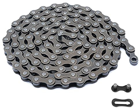 Hycline Bike Chain 6/7/8-Speed,Bicycle Chain 1/2x3/32 Inch,Special Steel for Road Mountain Racing Cycling (116 Links)-Brown Black