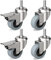 RAVN HAMAN Jeu de 4 Roulettes pour meubles 50 mm avec goupille filetée 10 mm x 25 mm - Roulettes pivotantes avec frein jusqu'à 30 kg par roue - Roulettes charge lourde pour de nombreux types de sols