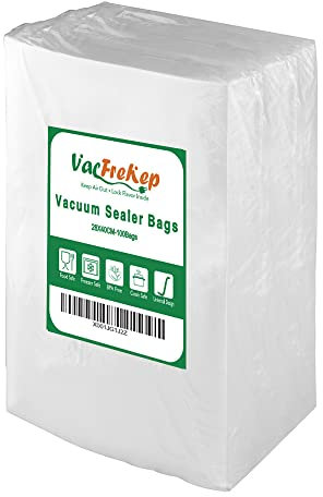 VacFreKep 100 Beutel 28x40cm Vakuumier Beutel Vakuumbeutel für Lebensmittel,BPA-Frei Sous Vide Vakuumierbeutel für Vakuumierer und Folienschweißgeräte Geeignet