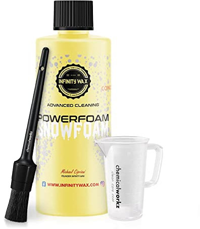 Infinity Wax Power Foam Aktivschaum (500ml) hochkonzentrierter Premium Snow Foam + chemicalworkz Messbecher - dichter Schaum für eine schonende Vorwäsche, pH-neutrales Auto Snow Foam Shampoo | 2-tg