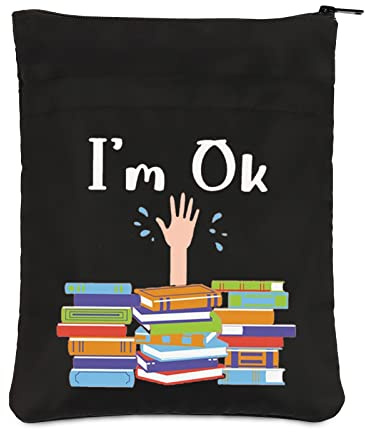 PLITI Lustiges Buch-Liebhaber-Buchh¨¹lle, Bibliothek, Geschenk, Leser, Geschenk, Buch-Thema, Buchschutz f¨¹r Leseliebhaber (I'm Ok BSblU)