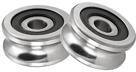 Kozelo 2Stk SG25 U Rille Kugel Lager - [8x30x14mm] Versiegelt Umlenkrolle Rad Rollenlager für Schiene System Benutzen Chromstahl ABEC1