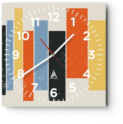 Moderno Reloj de Pared Minimalismo Rectángulos Formas 40x40cm Decoracion Reloj de Vidrio Cocina Salon Oficina Reloj Decorativo Silencioso Art Wall Clock Decor Decorativo para el Hogar C4AC40x40-5830