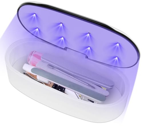 Sterilisator für Instrumente, Desinfektionsbox LED Desinfektion Gerät Desinfektionsgerät für Maniküre Werkzeuge, für Nagelstudio Tattoo Friseursalon (USB-Kabel)