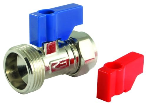 UKDD® Robinet de valve pour machine à laver et lave-vaisselle 15 mm x 1,9 cm Valve droite