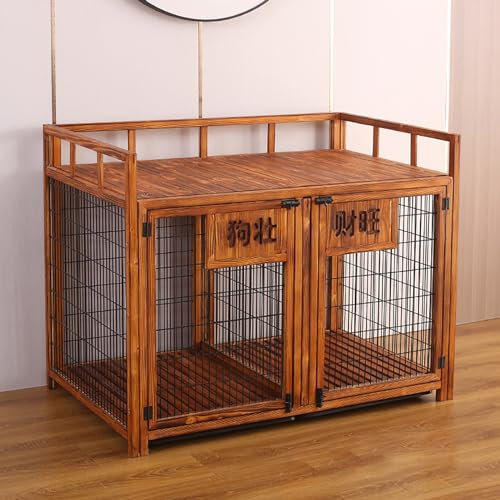 Hundehaus mit Türriegel Haustierkäfig für mittelgroße Hunde Holz Indoor Hundekäfig Schrank 2-in-1 Hundekäfig Nachttish Hundebox für Mittelgroße Kleine Hunde bis zu 45 kg.