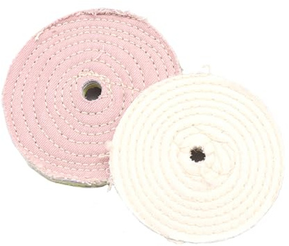 Lot de 2 disques de polissage en tissu de coton, 150 mm, pour polir des bijoux, du verre, des diamants, couleur aléatoire