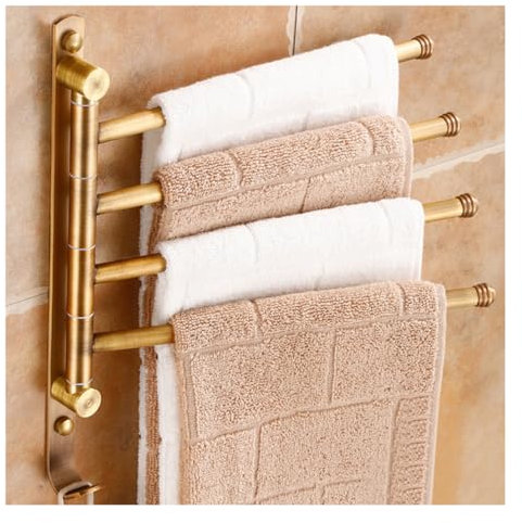 Vintage Messing Schwung Aus Der Handtuchstange Gold Gebürstet Fertige/Handtuchregale Für Badezimmer Oder Küche, Metalltuchstange Klapparm Arm Drehbarer Kleiderbad Ba gold-4Bar