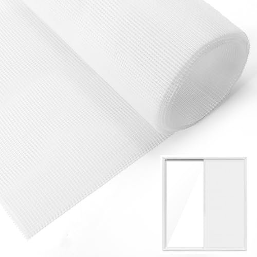 Rete Zanzariera per Finestra, 120 x 250CM Fibra di Vetro Telo Ricambio, Zanzariera per Finestre e Porte, Realizzazione Zanzariere a Telaio Fisso, Tagliabile Rotolo Colore Bianco