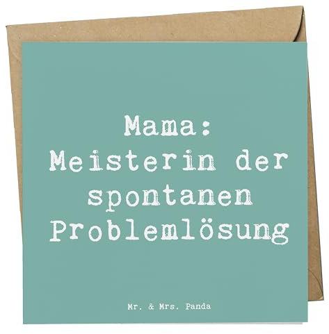 Mr. & Mrs. Panda Klappkarte Spruch Mama Meisterin - Geschenk, Glückwunschkarte, Familienmitglieder, Liebe, Kreativität, anlasskarte, persönliche Erinnerungen, Grußkarte, doppelkarte, Problemlösung