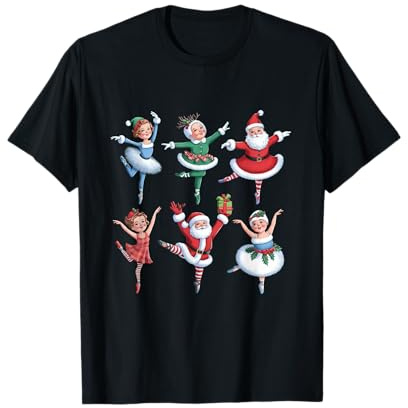 Divertidos bailarines de ballet navideños divertidos vintage Camiseta
