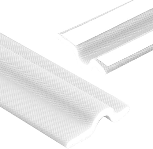Burlete para ventanas, burlete de ventana, cinta de sellado para puertas y ventanas, doble construcción, aislamiento contra el frío, resistente al agua, protección contra el frío (blanco, 4 m)