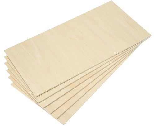 PATIKIL 12x24x1/4 Basswood Sheets, 6 Pcs 6mm Plywood Sheets Balsa Wood Board Unfinished Thin Wood Squares Boards with Smooth Surfaces for Crafts Laser Cutting Models Engraving Staining