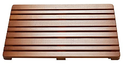 Caillebotis de bagnoire Bambou, Tapis de douche pour baignoire, tapis de sol en bois de bambou, tapis de bain antidérapant, paillasson rectangulaire, grand tapis à lattes de spa marron avec trou de d