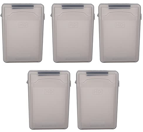 Nudiuhis 5 Piezas 3.5 Pulgadas IDE HDD Disco Duro Disco de PláStico Caja de Almacenamiento Caja Caja Cubierta Gris