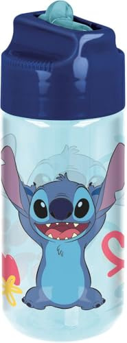 Tataway Gourde Ecozen 430 ml Stitch Disney pour enfants - Bouteille anti-goutte sans BPA avec fermeture hermétique et bec Flip - Idéal pour l'école, la maternelle, le sport et les voyages -