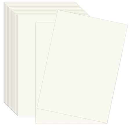 50 Hojas de Papel de Color Marfil A4, ESYFOR 250 g/m² Papel de Color Crema A4 Cartón Fotográfico Papels para Manualidades para Pintar,Hacer Tarjetas,Invitaciones
