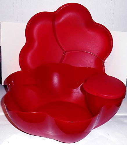 Tupperware Open House Chip 'N Dip Ensemble de bols de service Rouge rubis