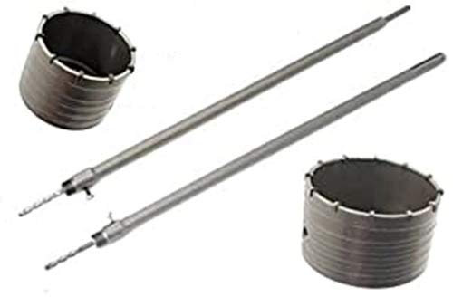 SET 2 FRESE CAROTATRICI PER CEMENTO 80 E 100 mm + ASTE 650 mm SDS PLUS E MAXI