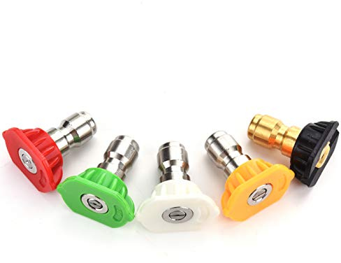 Tool Daily Pressure Washer Nozzle Tips Multiple Degrees, 1/4 Inch, 3.5 GPM
