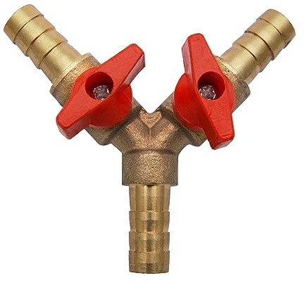 SUPER TOOL HA4020A 3-Wege-Schlauchverbinder, Verteiler, Messing und Zinklegierung, 10 mm, Kugelhahn für Wasser, Öl und Gas zur Gartenbewässerung, Schiffbau, Bau und Industrie (1 Stück)