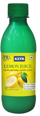 Keya Concentré de jus de citron 250 ml | Contient du jus de citron naturel | Bonté de 25 citrons frais