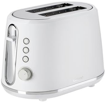 Cuisinart Tostapane a 2 fette | Fessure larghe, ideali per pane spesso e bagel | Leva di sollevamento alta | 7 livelli di doratura più scongelamento | Bollitore abbinato disponibile | Bianco
