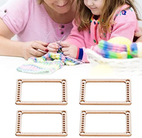 Kuuleyn Webstühle 2,2 x 1,6 Webrahmen Mini-Webrahmen aus Holz Strickanhängerrahmen aus Holz DIY-Webrahmen Kleines Webrahmen-Kit Multi-Craft-Strickrahmen für Anfänger