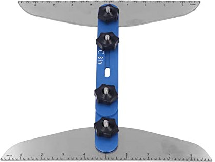 Template Stair Treads Gauge Stair Treads Gauge Tool Shelf Scribe Jig 11‑60in Measuring for Risers Shelf Drywall (Blue)