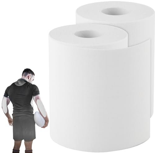 2 Rolls Kinesiology Tape, Muscle Support Tape Extra Wide Waterproof Turf Tape for Arms Football Ultra Sticky Athletic Sports Tape Wrap for Exercises Gymnastics to Prevent Turf Burn (Black White)