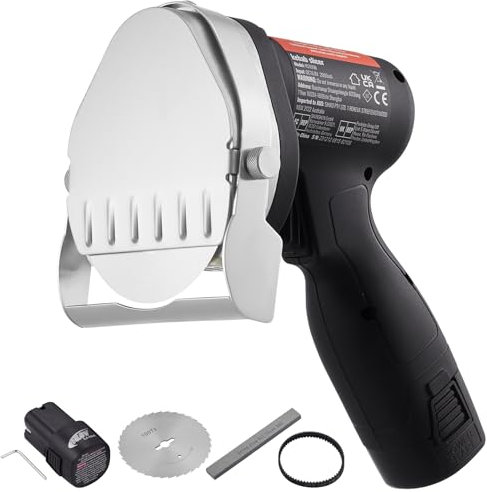 VEVOR Dönnerschneider 80 W Kebabschneider, Kabelloses Elektromesser Gyrosmesser, Elektrisches Schawarma Dönermesser 0-8 mm Einstellbare Dicke, Commercial Kebab Slicer mit 100 mm Klingen Schwarz