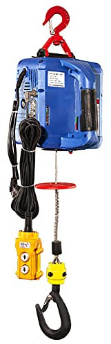 CCKUHN Tragbarer 3-in-1-Elektro-Hebekran, 220–1102 Pfund, 220 V, 7,6–25 m, 1500 W, elektrische Seilwinde, Deckenlift mit Überlastschutz, C, 100 kg