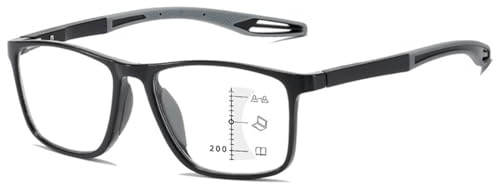ABETOS Gleitsichtbrille Lesebrille Damen Herren Multifokus Progressive Blaulichtfilter Lesehilfe TR90 Rahmen Sportliche Sport Sehhilfe Lesebrillen