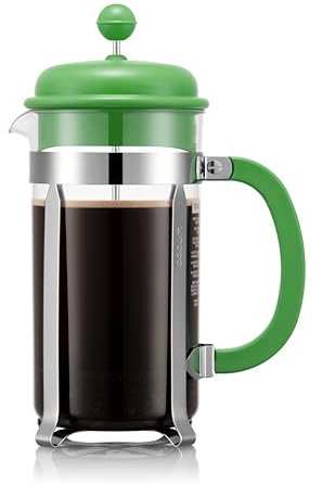 Bodum Cafetera de prensa francesa Caffettiera de 34 onzas con filtro de acero inoxidable reutilizable, jarra de plástico sin BPA, verde manzana
