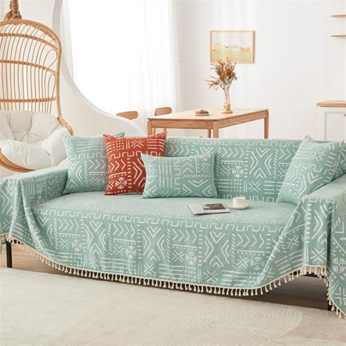 FDDYA Couch Überwurf, Sofa Überzug 1/2/3/4 Sitzer, Sofa Überwurfdecke, Couchüberwürfe Sofabezug Sofaüberwurf Couchdecke Sofaüberwürfe Sofa Bezug Überwurf Sofa Decke(Green,180X280CM(70X110IN))