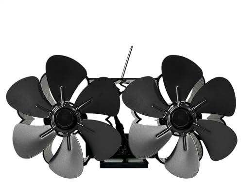 Youngwier Ventilador de estufa accionado por calor,Ventilador de estufa de leña,Potente ventilador de estufa de pellets activado por calor - Accesorios de estufa de leña de bajo ruido, ventilador de