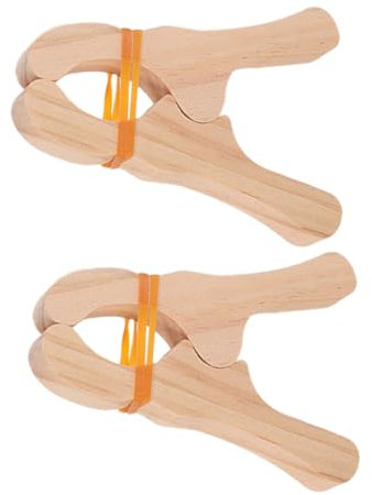 Abaodam 2pcs Boy Girl's Wooden Game Clips Craft Clips for Playhouse Tent Fort Building Outdoor Play Duty Wood Clothespins