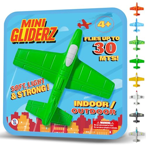 ANCORY Foam Glider Planes for Kids - Airplane Toy Flying Gliders 30m Range - Water Floating Lightweight Outdoor Toys (Green)