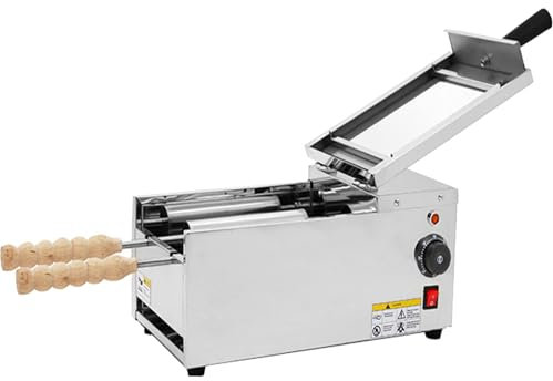 Four à Gâteaux électrique Commercial Avec 2 Rouleaux, Machine à Gâteaux En Cheminée, Machine à Gril Pour Cornets De Crème Glacée, Gaufrier à Cheminée 1500 W