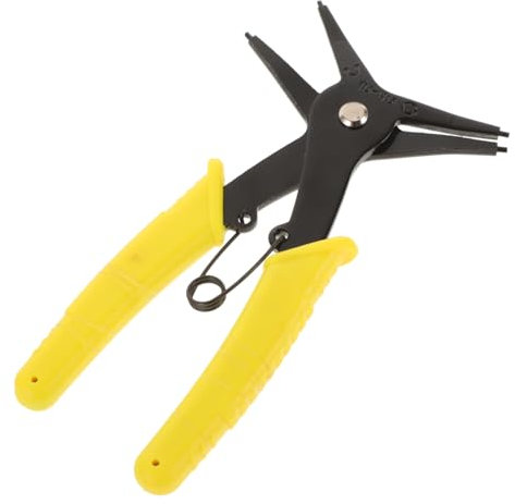 TOPBATHY alicates precisos para anillos de seguridad herramienta primavera largo pinzas para anillos de retención kit de alicates para circlips externos 45# acero Amarillo