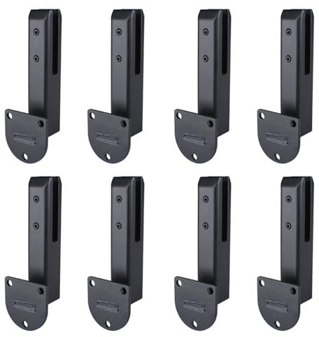 Lot De 8 Pinces à Verre Noires en Acier Inoxydable pour ClôTure De Piscine Balustrade Garde-Corps Jardin Balcon Escaliers Support Au Sol