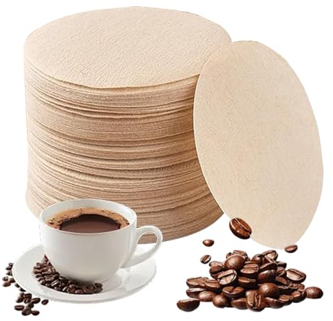 400 Pcs Unbleached Coffee Filter Papers,6.4cm Coffee Filters Round Replacement Compatible with Aerobie Aeropress Coffee, Unbleached Natural Paper for Espresso Makers