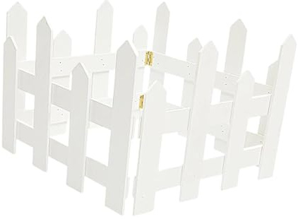 4 recinzioni per albero di Natale, in legno, per animali domestici, prato, decorazione per le vacanze, altezza 30 cm, colore bianco