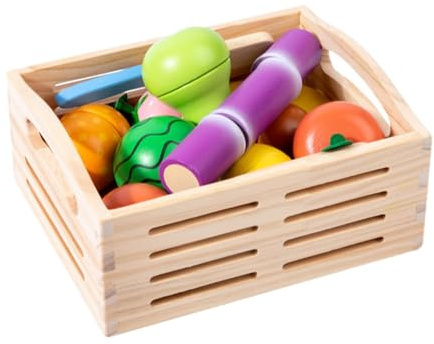 Folpus Jeu en Bois pour Aliments, Jeu Classique pour Enfants, Accessoires Cuisine pour Enfants, Jouets Coupe Fruits, Apprentissage