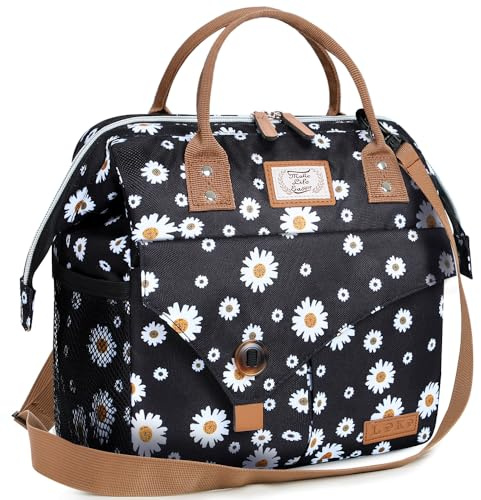 Lekespring Borsa Termica Porta Pranzo - Borsa Frigo Piccola per Donna e Uomo,Ampia Aperta Impermeabile Borsetta Termica con Fodera Isolante,Lunch Bag per Ufficio Scuola Picnic Viaggio, 16L