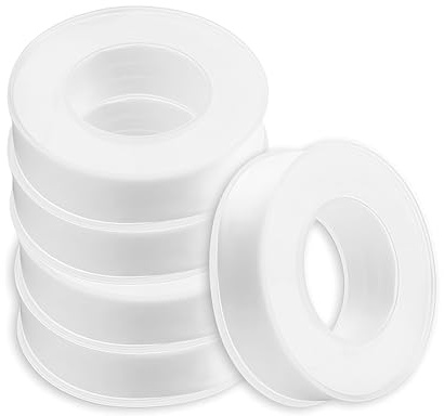MEOAlBkey 5Pcs PTFE Tape Plumbing Roll, Plumbers Tape to Stop Leaks, High-Density Thread Seal Tape for Leaking Pipe Fittings in Kitchen/Bathroom