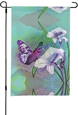 Banderas de jardín de temporada de lirios y mariposas, de doble cara, 30,5 x 45,7 cm, para decoración de día festivo de Pascua, día de San Patricio
