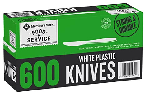 Member's Mark Plastic Knives, Heavyweight, White (600 Count)