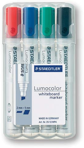 Staedtler® Board-Marker Lumocolor® 351 B whiteboard marker, STAEDTLER Box mit 4 Farben; Packungsinhalt: 4 Farben